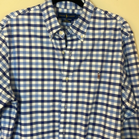 Ralph Lauren Slim Fit Blue & White Checkered Shirt with Brown Pony - Picture 4 of 9